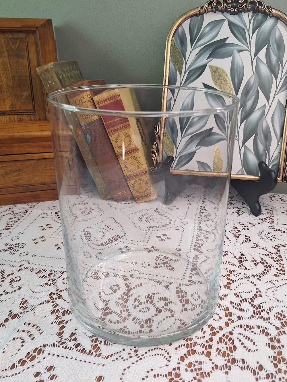 Large Cylinder Vase Hurricane Glass 8x6